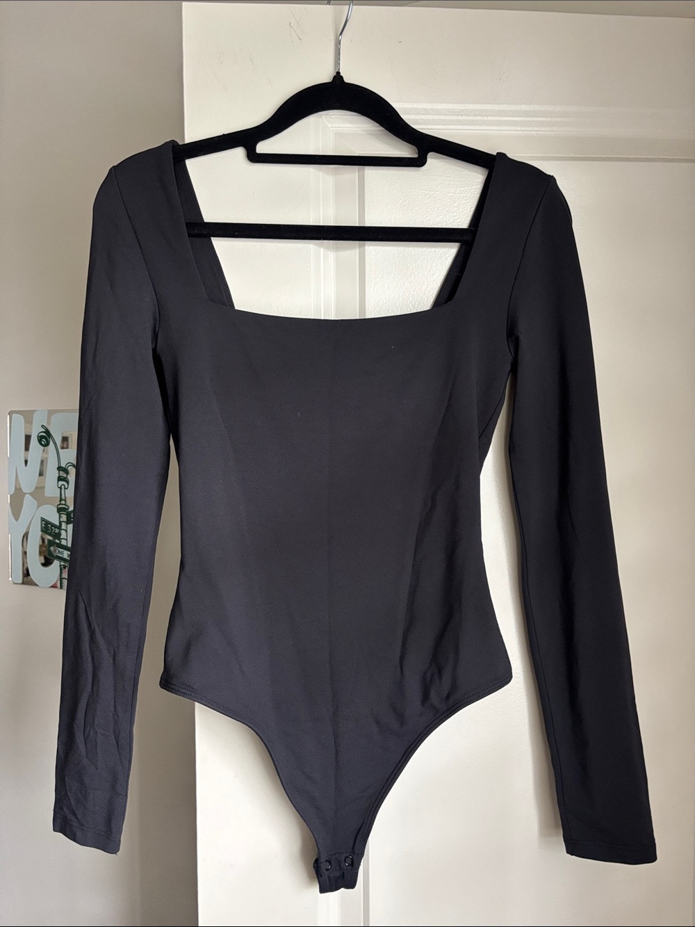 Babaton Contour Black Square Neck Bodysuit